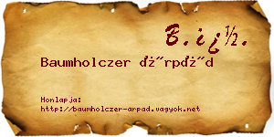 Baumholczer Árpád névjegykártya