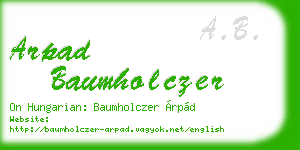arpad baumholczer business card